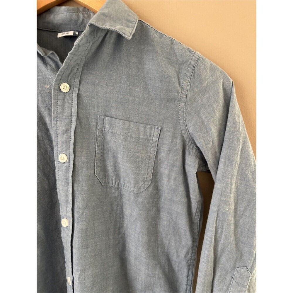 GAP Kids Boys Size M 8 Blue Oxford Long Sleeve Button Down 100% Cotton Shirt - Picture 5 of 7
